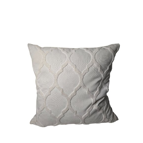 Wamsutta Decorative Throw Pillow 18" x 18" Beige Patterned 100% Cotton Cover Duc - Picture 1 of 5